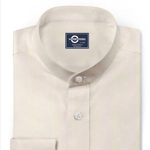 Mandarin Collar - Cream Mandarin Collar Shirt