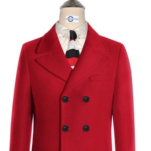 Red pea coats with hood best sale