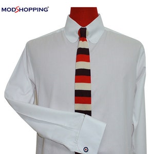 Penny tab collar shirt | Penny  white tab collar shirt for man