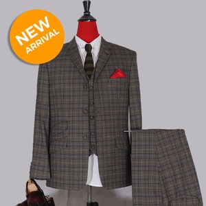 Mod Suit | Grey Prince o wales check 3 piece suit