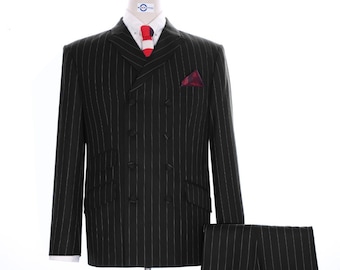 Black Stripe Double Breasted Suit