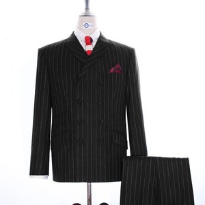 Black Stripe Double Breasted Suit