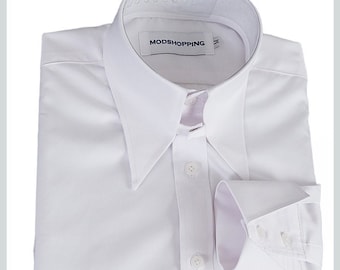 Tab collar shirt | White tab collar shirt for man