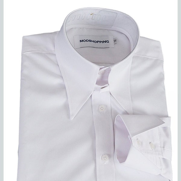 Tab collar shirt | White tab collar shirt for man