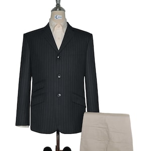 Tweed Jacket - Charcoal Grey Stripe Tweed Jacket
