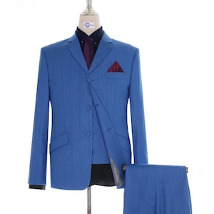 Blue Prince of Wales Check 3 Piece Suit