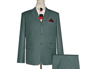 Mod Suit - Green and Black Small Houndstooth Suit