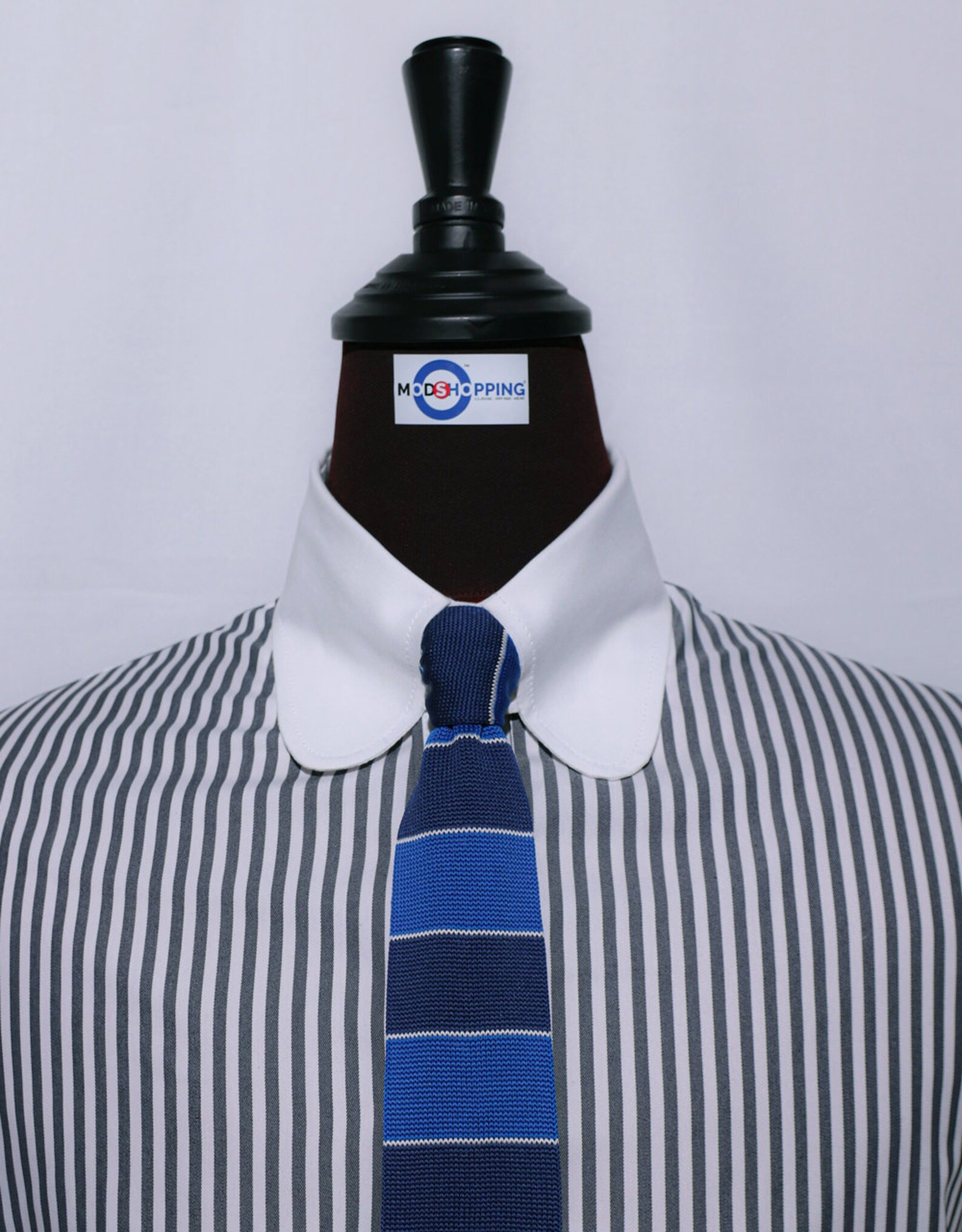 Tab Collar Black Striped Dress Mens Shirt Etsy