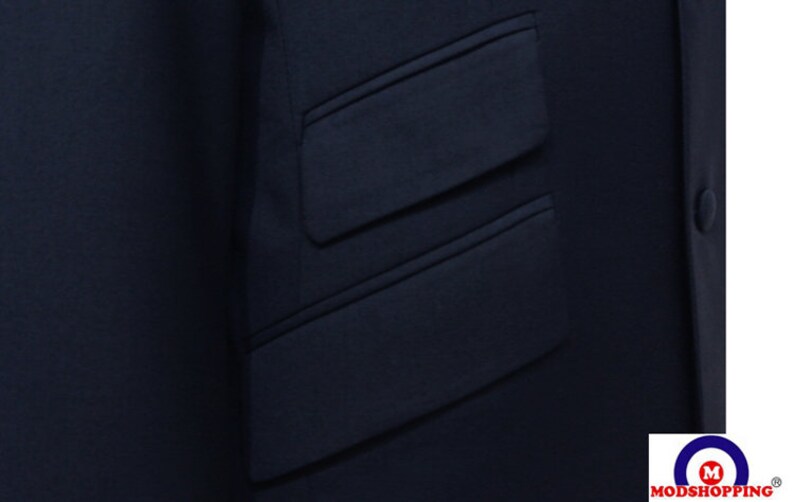 Tailored 60s Style Navy Blue Mod Suit 3 Button Navy Blue Suit