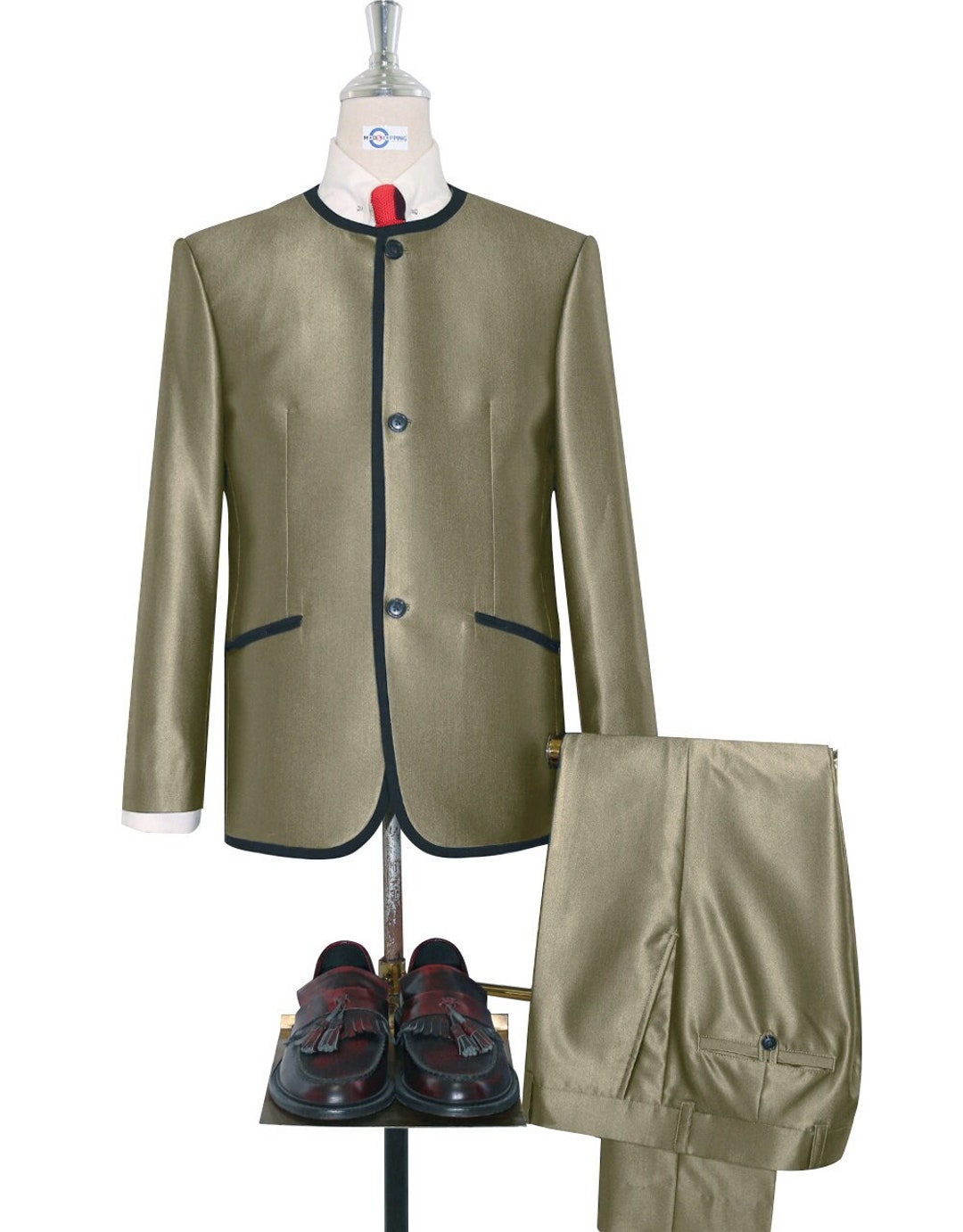 Tonic Suits Gold Tonic Beatles Collarless Suit Etsy UK