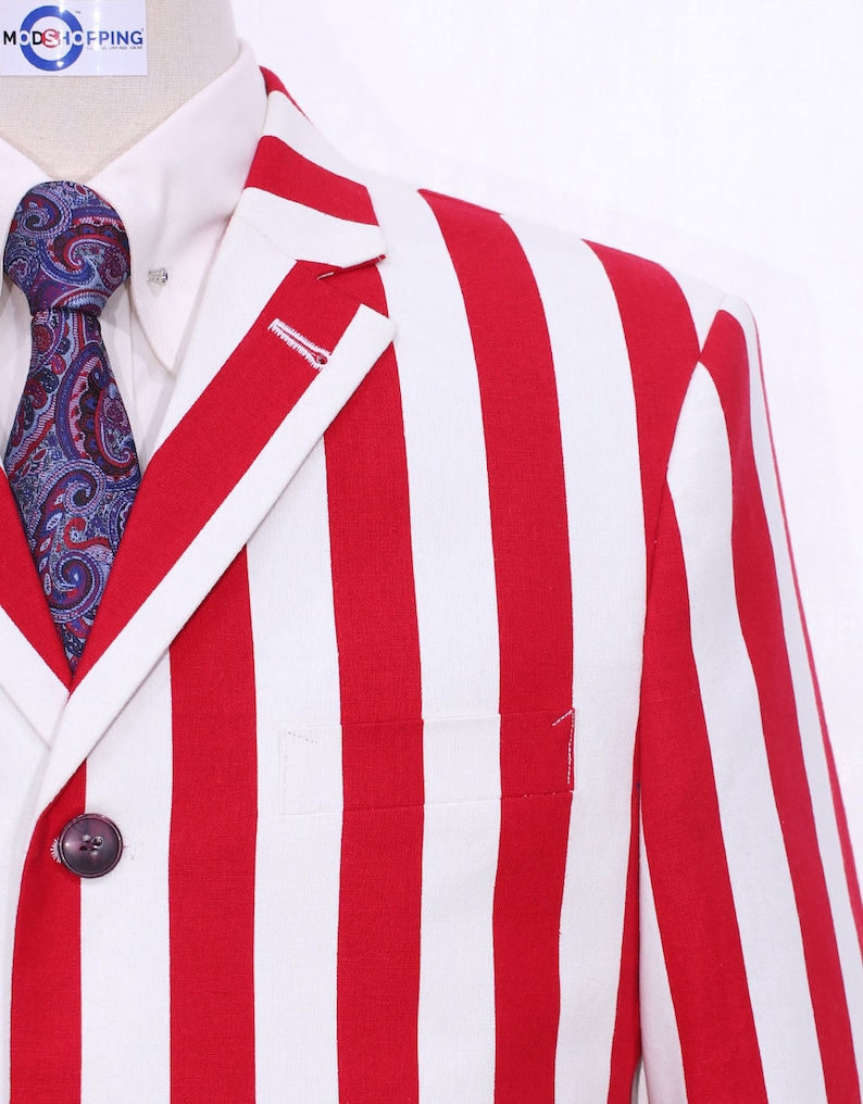 Boating Jacket 60'S Red Stripe Boating Blazer Etsy
