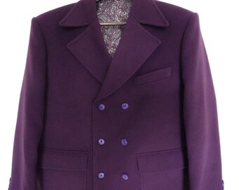 【VINTAGE】 double breasted setup purple Wedding Men's Purple Suits 2 Pieces Slim Fit Double Breasted