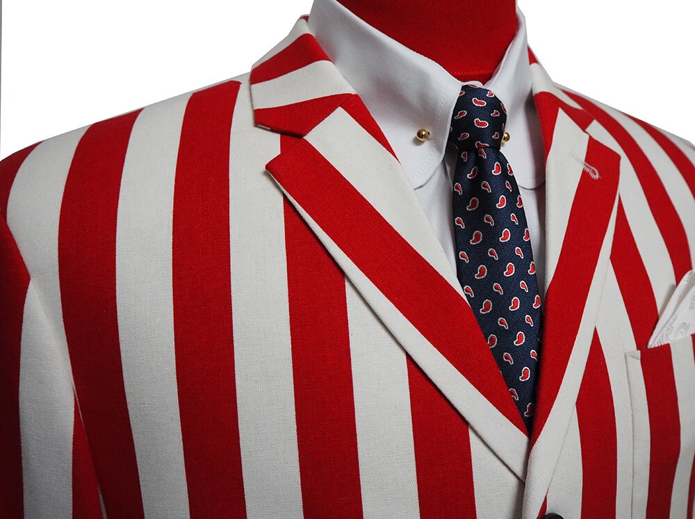 Boating Jacket Red & White Stripe Boating Blazer Etsy