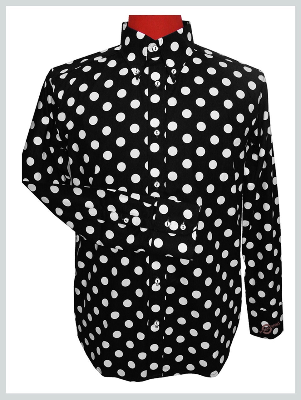 Polka Dot Shirt Large White Dot in 