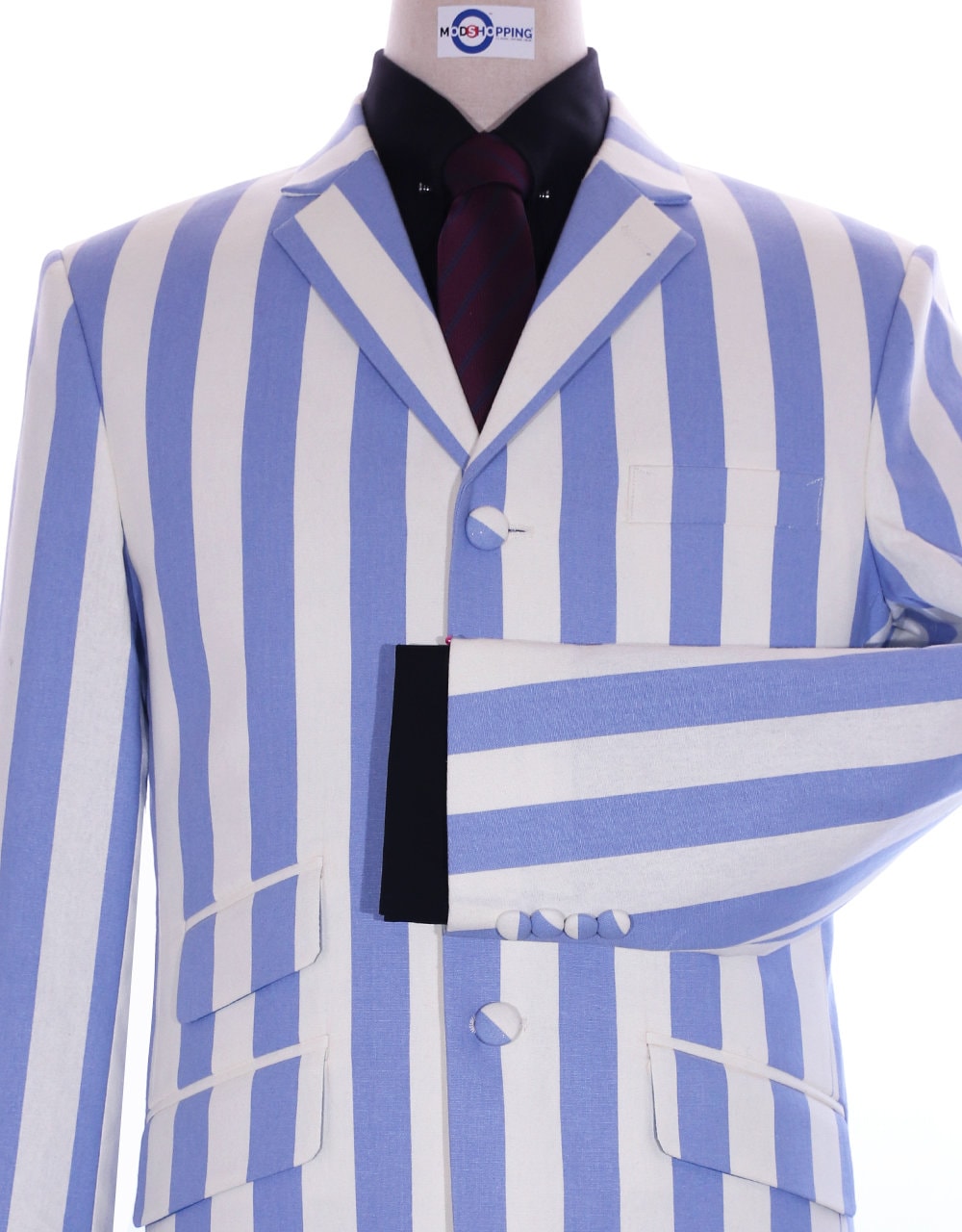Boating Blazer Jacket White Striped Sky 
