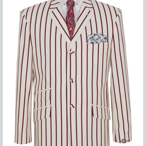 Boating Blazer Jacket Burgundy Striped Boating Jacket for Etsy