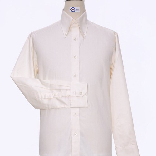 Button Down Shirt | Cream Dress Shirt for Man - Etsy