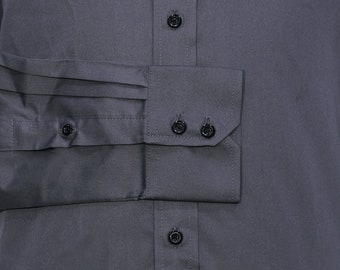 Button Down Shirt | Charcoal Grey Dress Shirt for Man - Etsy