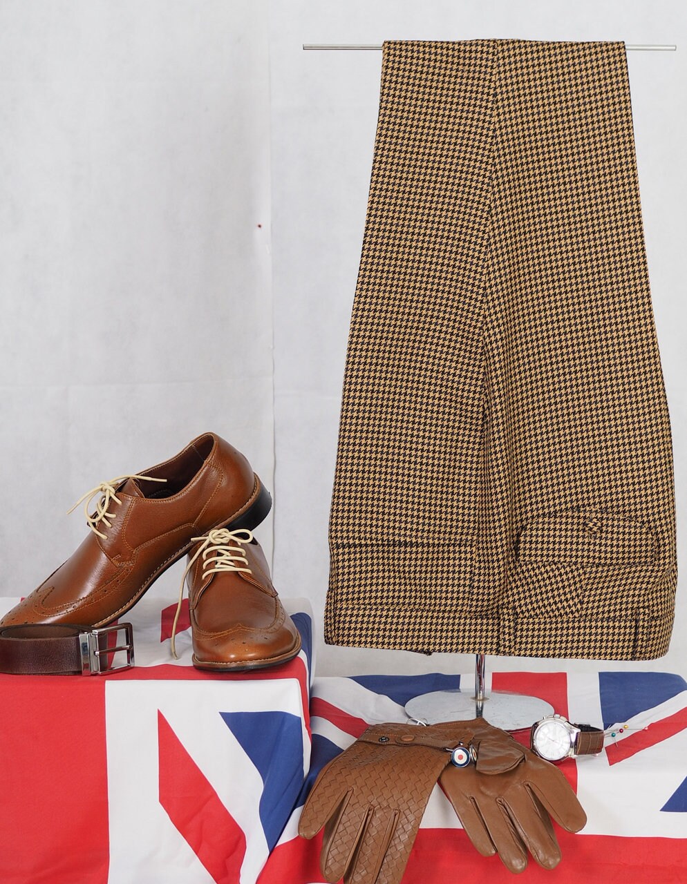 Image of Vintage Big Dog-Tooth Brown Trouser
