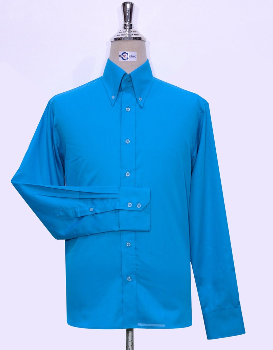 sky blue dress shirt goTIELESS Ultimate (Light Blue) Standard Front placket Button Down Shirt | Deep