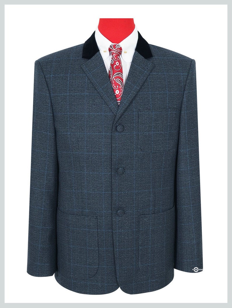 Mad Men Suits &ndash; Where to Buy 1950s & 1960s Men&rsquo;s Suits     Charcoal Green Glen Plaid Blazer Jacket  AT vintagedancer.com