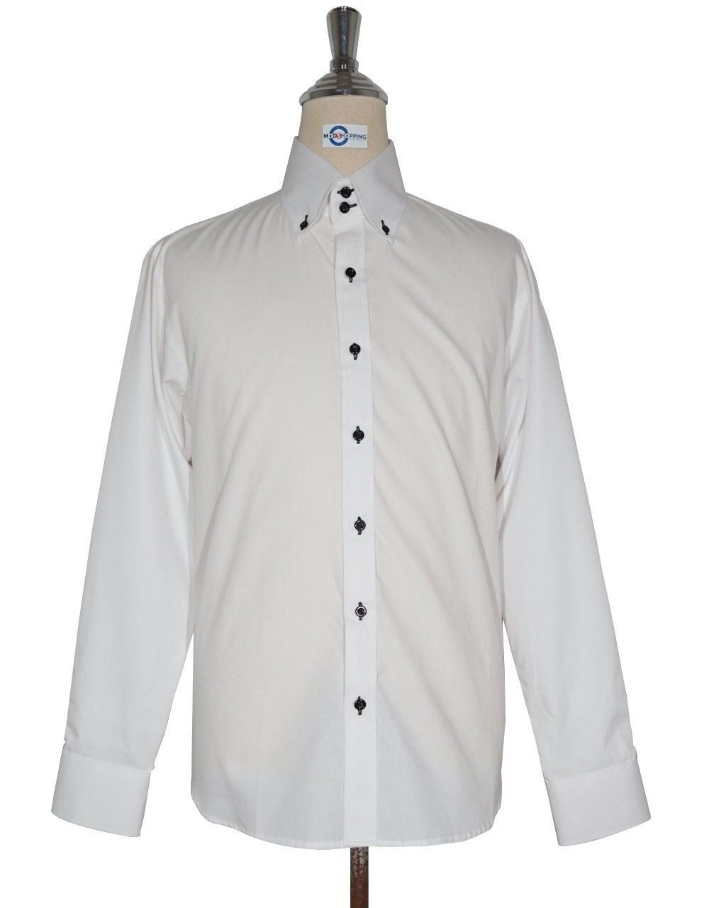 Double collar dress shirt (Navy) – Audire