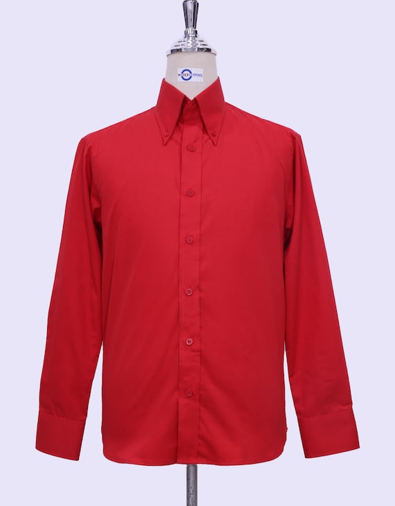 Mens red button down clearance shirt