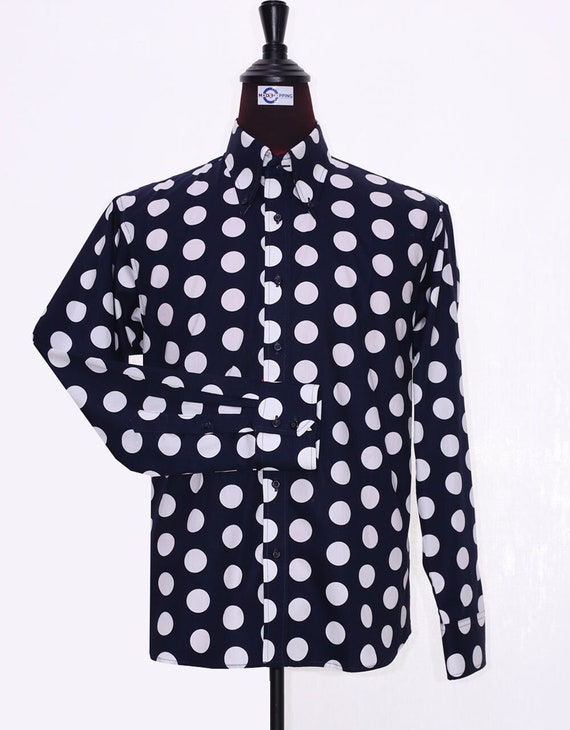 blue polka dot tops