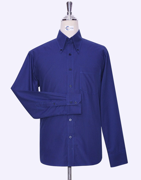 Button Down Shirt Blue Houndstooth Shirt - Etsy Israel Button Down Shirt Blue Houndstooth Shirt - Etsy Israel