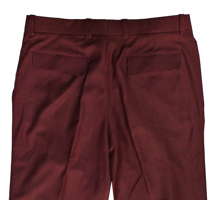 Mod Trouser Burgundy Prince of Wales Check Trouser - Etsy