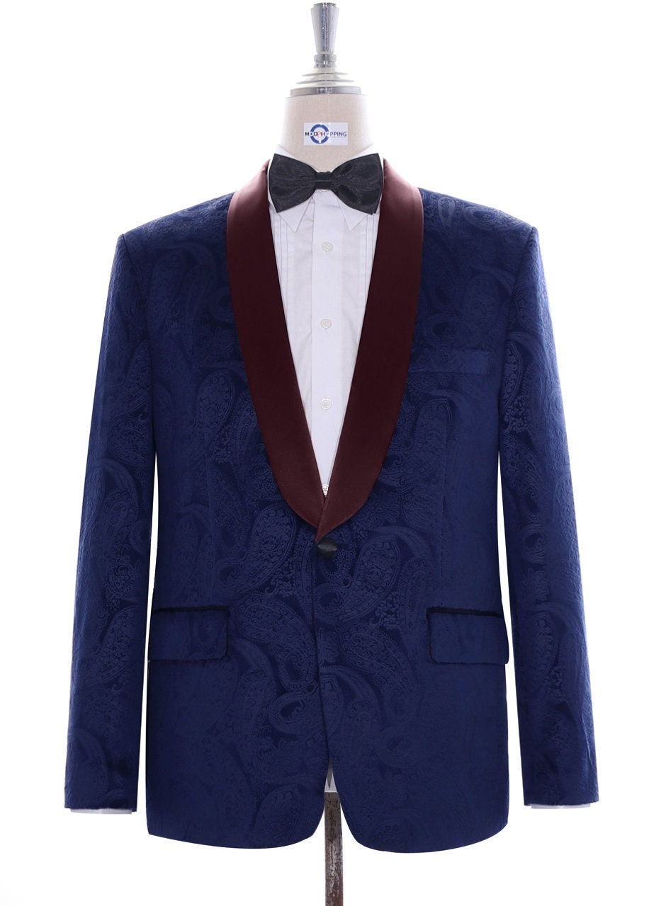Blue paisley tuxedo jacket best sale