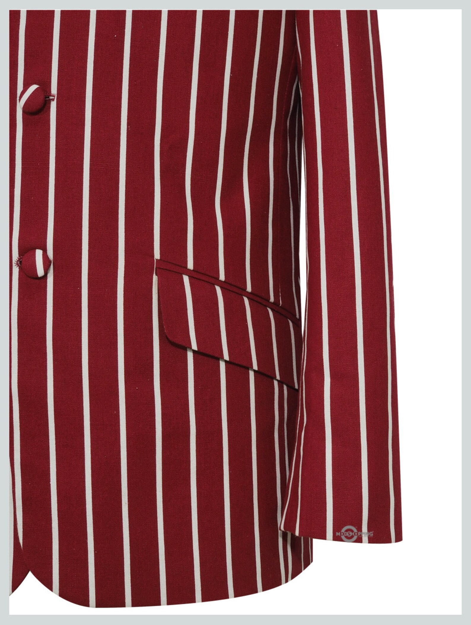 Boating Blazer Jacket Burgundy Striped Boating Jacket for Etsy