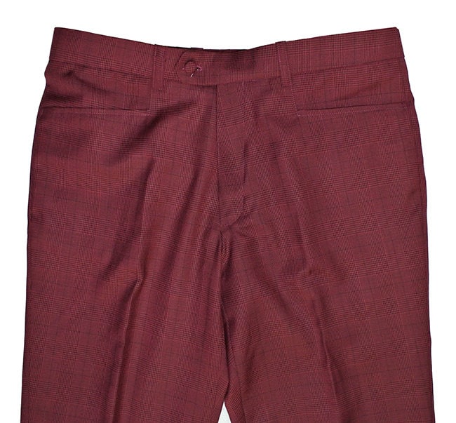 Mod Trouser Burgundy Prince of Wales Check Trouser - Etsy