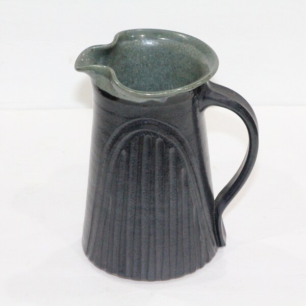 Excellent Brian VanNostrand Van Nostrand 8" Art Deco Style Wood-Fired Ceramic Pitcher