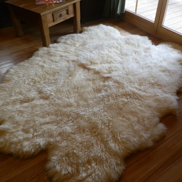 Natürlicher echter Schaffell Teppich 100% Schaffell Teppich Schaffell Dekorativer Teppich Bequem, Riesenschaffellüberwurf Octo, Schaffell, Hygge