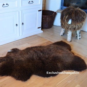 Genuine Sheepskin rug 100% natural color soft long wool brown natural sheepskin rug fur lammfell schaffell wool