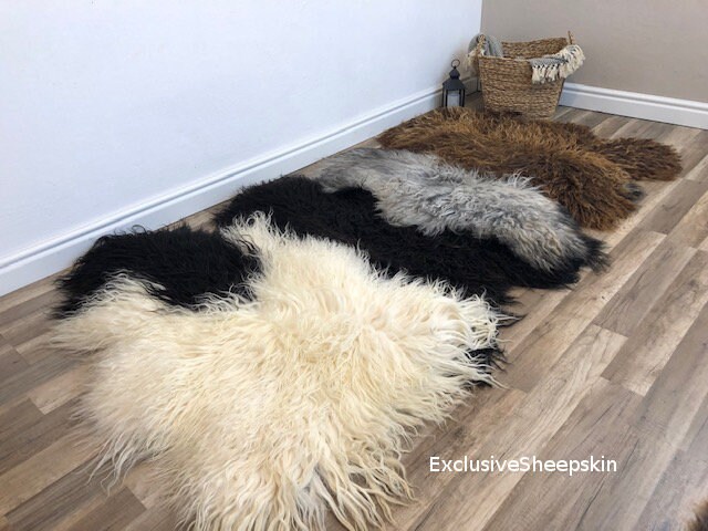 Mix Color Amazing Genuine Sheepskin rug 100% Sheep Skin | Etsy