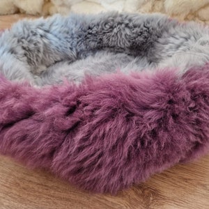 A dog bed, sheepskin, long wool, for your dog or cat, bed, house animals, gift for dog or cat. PET GIFT., schaffell, Hygge