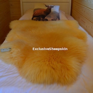 Genuine Natural Medical Sheepskin rug 100% natural color soft long wool, schaffell, Hygge