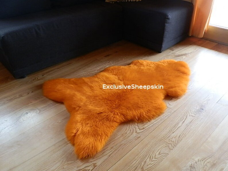 Orange Dyed Genuine Sheepskin Lambskin Sheep Skin Rug Pelt Etsy