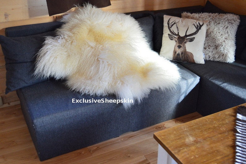 Genuine Sheepskin Lambskin Sheep skin rug pelt Curly White Etsy