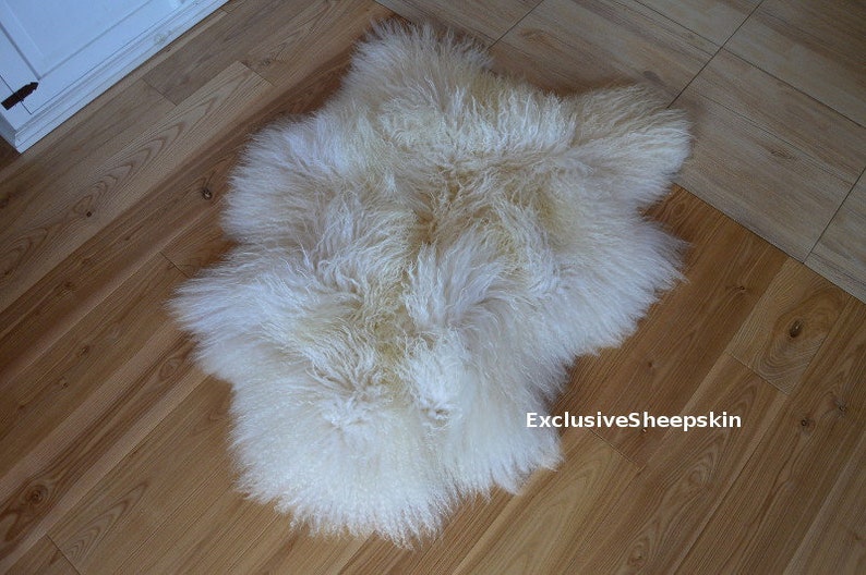 Genuine Sheepskin Lambskin Sheep skin rug pelt Curly White Etsy
