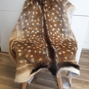 Superbes peaux de daim européennes uniques, 100 % naturelles, taille XL, décoration unique, cadeau idéal