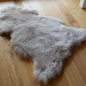 Beige Dyed Genuine Sheepskin Lambskin Sheep Skin Rug Pelt Soft Wool Throw, schaffell, Hygge