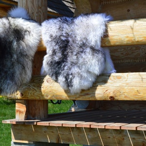 White Sheepskin rug with black tips  Sheep Skin Leather Sheep Skin Decorative Rug Comfy Area Rugs Carpet Rugs Throw , schaffell, Hygge