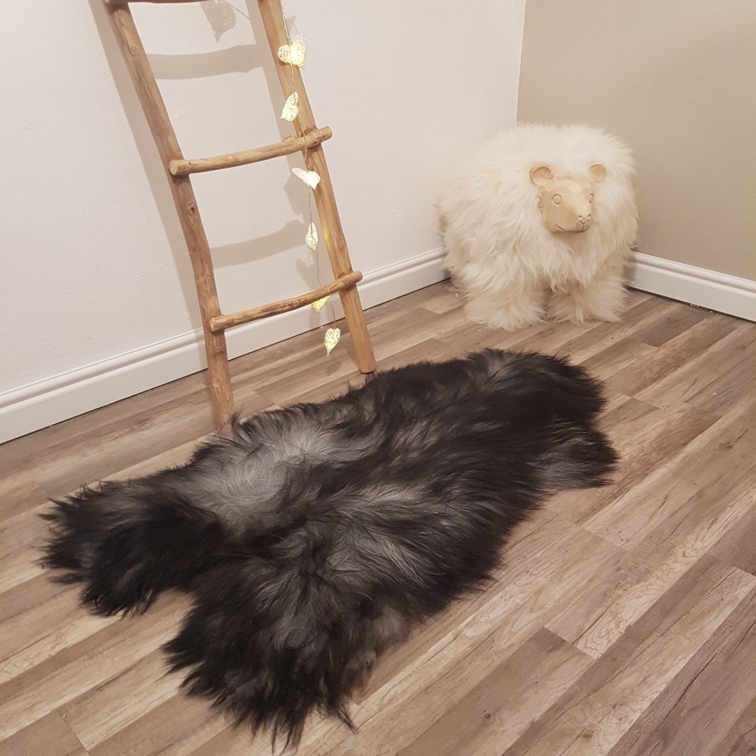 Grey Natural Sheep Skin Leather Sheep Skin Decorative Rug Comfy Area ...