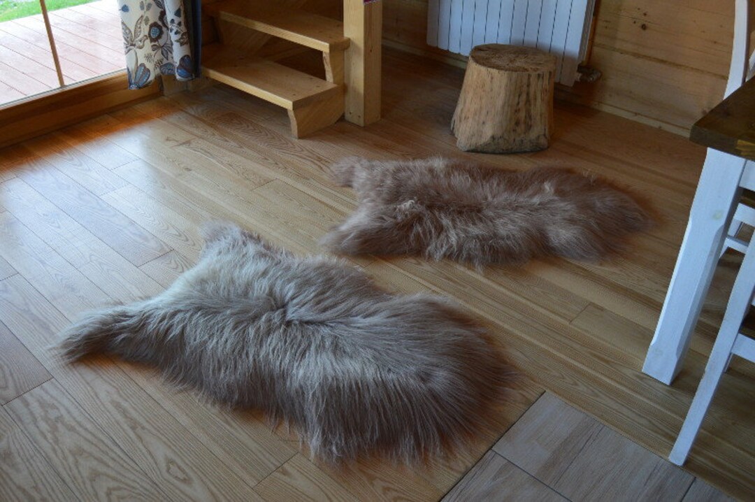 Dyed Icelandic Sheepskin Rug: Beige Lambskin Fur Pelt, Hygge Decor - Etsy