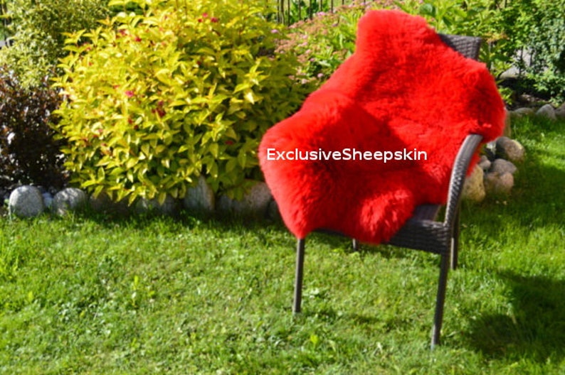 Red Dyed Genuine Sheepskin Lambskin Sheep Skin Rug Pelt Soft Etsy