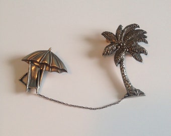 Broche En étain Avec Pierres Aquatiques Grises - Bijou Occasion Style Naturel