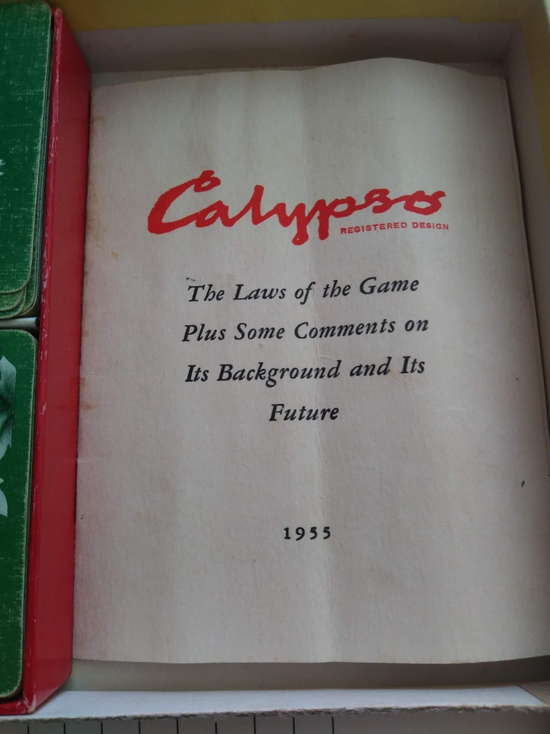 Calypso Playing Card Game/ 1955 Calypso Card Game/ Full Box of Calypso